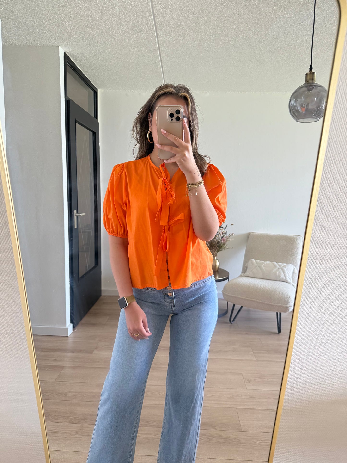 Strik blouse orange