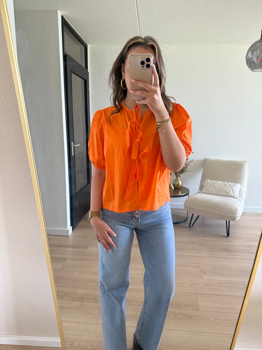 Strik blouse orange